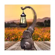 IVCOOLE 15 inch Outdoor Sculpture Figurine Statue Elephant Decor,Solar Garden...