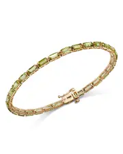 Bloomingdale's Fine Collection Peridot Baguette Statement Bracelet in 14K Yellow Gold