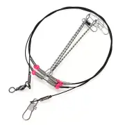 5 X Stainless-Steel Trace Wire Leader Fishing Line Leaders With Snap & Swivel