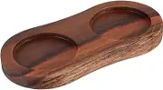 CATIEBYE Wooden Spice Rack 2 Slot Grinder Holder Salt Pepper Storage Grinder Rest for Countertop
