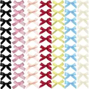 70PCS Mini Hair Bows Mini Hair Clips Hair Ribbon Bowknots Mixed Color-5