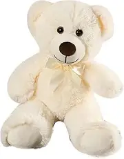 Plush Bear Doll, Cute Cartoon Bear Stuffed Figurine Toy, Soft Plush Animal Cuddly Doll for Home Bedroom Nursery Living Room Study Shelf