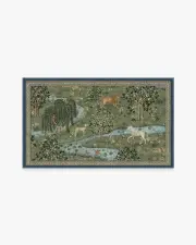 90' x 150' | Machine Washable Runner Rug | Kid & Pet Friendly | Indoor Rug | Owl & Willow Green Rug by Morris & Co. | Ruggable