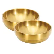 2Pcs 7.3In Gold Stainless Steel Soup Bowl, 35OZ Walled Sashimi Dish,3407