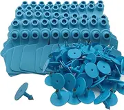 Livestock Blank Ear Tags for Cattle Cows Sheep Pig Goats, 100 Pieces Animal Identification Blank Ear Tags (Blue)
