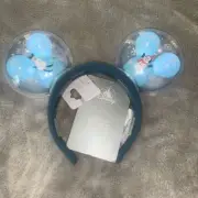 Disney Parks 2021 Light Up Balloon Ears Headband Winter Snow Much Fun Blue New