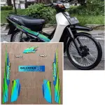 山葉 HIJAU HITAM ORIGINAL YAMAHA FORCE1 110 摩托車條紋黑 LIS 綠藍 1994