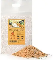 Tofu Cat Litter, Strong Clumping Cat Litters, Ultra Absorbent, Dust-Free, Low Tracking, Odor Control, Multi-Cat, Orange Flavor Mixed Cat Litter, Easy Cleaning & Scooping.