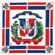 Dominican Republic (DR) Flag Bandana "Pañuelo" Unisex Size 22x22 Inches