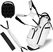 RevCore Version 1 Closeout - Luxury Golf Stand Bag, Tour Grade Synthetic Leather, 14 Way or 6 Way Dividers, 2 Cooler Pockets, Magnetic Felt-Lined Pocket, Dual & Single Padded Shoulder Straps