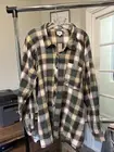 BKE XXL Long Sleeved Plaid Boyfriend Shacket Green Plaid - Raw Hems