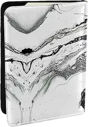 [JEJEA] Black and White Marble Print Travel Organizer Credit Cards Case Passport BookPassport Holder Cover Wallet forTraveling,, Black, One Size