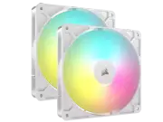 CORSAIR RS140 ARGB PWM 140mm Fans Dual Pack - White - Simplified Control - Daisy