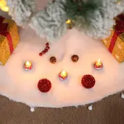 60/78/90/122cm Christmas Snow Plush Tree Skirt Xmas Base Floor Mat Cover Decor