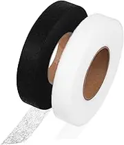 Sewroro 2 Rolls Insert Adhesive Lining Double Sided Tape Trouser Curtain Hemming Tape No Sew Clear Tape Hem Adhesive Tapes Large Tape Hemming Tape for Pants Fabric Adhesive Fort Duct Wire