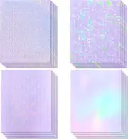 36 Sheets Holographic Sticker Paper, Transparent Holographic Vinyl Laminate Film