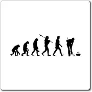 Hilarious Athlete Curling Curl Bend Sport Curlers Enthusiast Humorous Bending Crooked Sportsman Athletes Player Magnets 4" × 4"