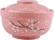 Premium Ceramic,1 Set Ceramic Instant Noodle Bowl Japanese Ramen Bowl Set Instant Ramen Bowl with Lid Porcelain Soup Bowls Microwave Safe