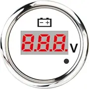 TYZYAGPGNL 52mm Marine Voltmeter 8-16V/16-32V Volt Meter Gauge Car Voltage Gauges for Boat Car Truck Motorcycle RV Red Backlight 12V/24V Automotive Voltmeter(WS)