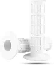 Motorcycle Hand Grips, 7/8in Universal Motocross Handlebar Antislip Silicone Bar End Hand Grips for Offroad Dirt Bike(White)