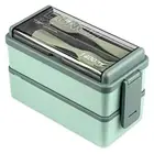 Upgrade Bento Box for Adult, 2 Layers Stackable Lunch Box with Tableware9960