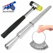 Ring Sizer Finger Measuring Tool Stick Mandrel Metal Gauge Rings Making Kit Set