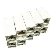 Ethernet Connector, Female to Female Ethernet Extender, Modular Plug 10x Network Cable Connector for Solid Wire and Standard