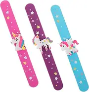 SOPOTUTU 3pcs Unicorn Slap Bracelets for Party Favors Cute Cartoon Design present for Birthdays Goodie Bags and Fun Celebrations Snap Bands