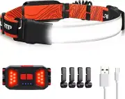 LED COB Headlamp USB Rechargeable Headlight Torch Work Light Bar Head Band Lamp