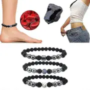 Anti Swelling Obsidian Bracelet Anklet Magnetic Therapy Slimming Anti-varicose Swelling Anklet Tw ABC 3PCS