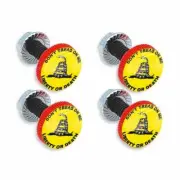 4 RED MOTORCYCLE KNURLED PLATE FRAME TAG HARDWARE | DON'T TREAD ON ME SNAKE