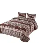 Wowser Horse Themed 3 Piece King Size Quilt Bedding Set, Includes 1 Blanket a...