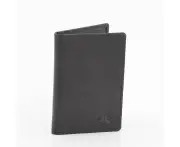 RFID Mens Genuine Rugged Hide Leather Slim Credit Card Holder - Black