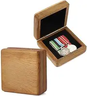 [Medals of Australia] Tasmanian Blackwood Keepsake Box Velvet Lined Handmade Storage to Store Military Memorabilia Sustainably Sourced PEFC Certified Timber Jewellery and Memento Holder Heirloom Gift 8.5 x 8.5 x 3.5 cm
