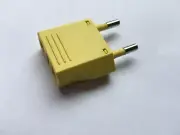 US / AU to EU AC Power Plug Adaptor Travel Converter Yellow