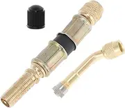 X AUTOHAUX 1Set 135 Degree Copper Tire Valve Extension with Flexible Plastic 75mm Tire Valve Stem Extension for Car Motorcycle RV Truck Bike