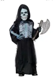 Totally Ghoul X-ray Skeleton Costume. NWT. Size Medium Mask, Robe, Gloves