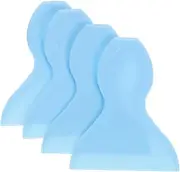 MOLUCKFU 4pcs Car Window Film Scraper Tool Plastic Squeegee Blue Soft Blade Fish Tail Edge Easy to Use Material