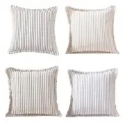 Decorative Pillowcase Cotton Cushion Cover Textured with Color Stitching