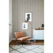 Latte Herringbone removable wallpaper Simple wall mural Geometric decor