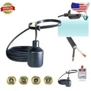 Mechanically Activated Float Switch for Water Pumps - 20ft Cord, Easy Install