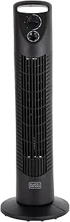 BLACK+DECKER BXFT50002GB Tower Fan with 2 Hour Timer, 3 Speeds, Automatic Oscillation, 30”, 40W, Black