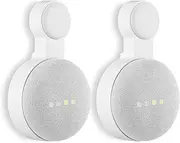 Google Nest Mini Wall Mount Holder, Caremoo Space-Saving Design Outlet Mount, Perfect Cord Management for Google Nest Mini 2nd Generation (White, 2 Pack)