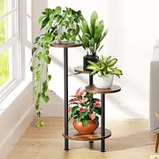 Josmimic Plant Stand Indoor 4-Tier Corner Plant Shelf Wooden Metal Fits Flower Pots Holder Stands 30'' Tall