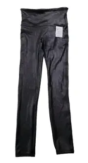 NEW Spanx Women's M Black Faux Leather Leggings Tummy Control Slimming MSRP $98