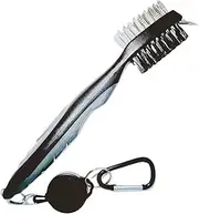 Golf Club Cleaner, Double-Sided Golf Cleaning Brush, Portable, Nylon, Steel Wire Brush, Rubber Material, Efficient Maintenance Tool for Course, Travel, Outdoor Use, Men, Women and Caddy, 23x5.5x2cm
