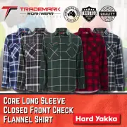 Hard Yakka Mens Closed Front Flannelette Shirt (Y04006) XS-6XL RRP$34.95