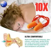 5 Pairs Disposable Soft Foam EarPlug Noise Reducer Corded Ear Plugs Study Sleep