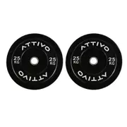 2" Olympic Bumper Plate Weight Plates with Steel Hub in Pairs High-Bounce Olympic Weight Plates - 25kg Pair