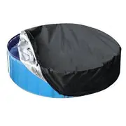 Pool Cover Foldable Drawstring Design Round Waterproof Dustproof Oxford Fabric Washable Protection Pet Pool Supplies black S